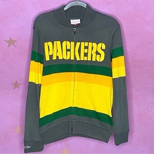 Mitchell & Ness NFL Packers Front Stripe Full Zip Sweater Men’s XS Runyan Estate